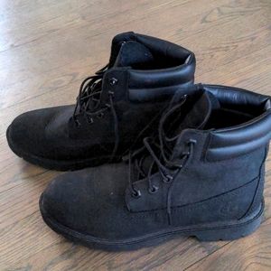 Timberland black leather lace up boots